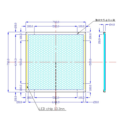 電源装置/LEDライトパネル 700×700-SFR28