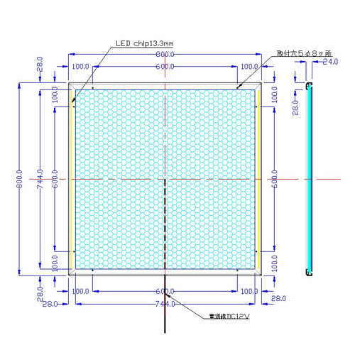 電源装置/LEDライトパネル800×800　SFR28型