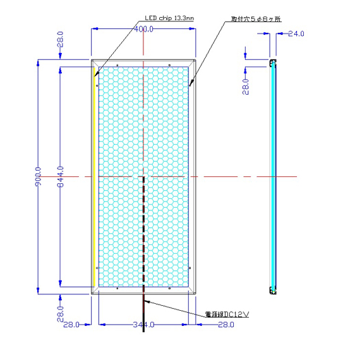 LEDライトパネル900×400　SFR28型[900x400-L1113-SFR28]